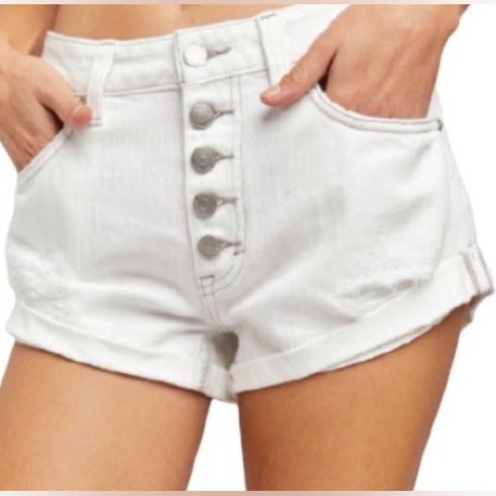 We the Free Romeo Rolled White Cutoff Micro Mini Shorts Size 25 Boho Beach Y2K